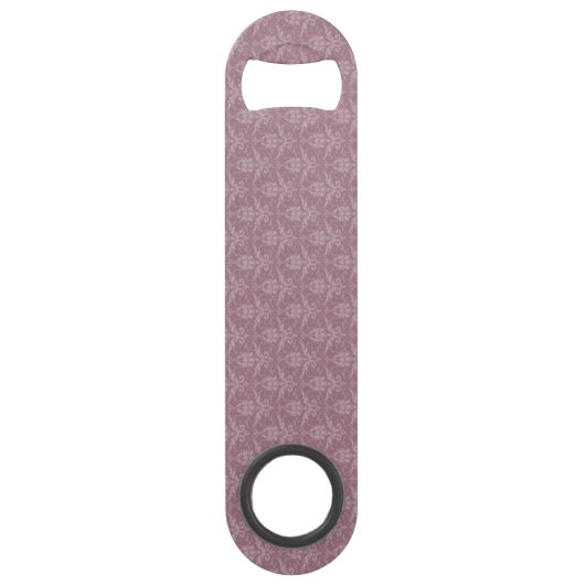 Mauve Elegant Damask Personalisierter Bar Key (Rückseite)