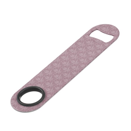 Mauve Elegant Damask Personalisierter Bar Key (Rückseite Schrägansicht)