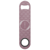 Mauve Elegant Damask Personalisierter Bar Key (Vorderseite)