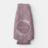 Mauve Elegant Damask Personalisierter Cooler Flaschenkühler (Vorderseite)
