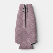 Mauve Elegant Damask Personalisierter Cooler Flaschenkühler (Rückseite)