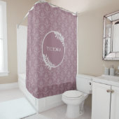 Mauve Elegant Damask Personalisierter Duschvorhang (Beispiel)