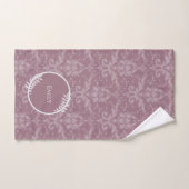 Mauve Elegant Damask Personalisiertes Badetuch Set (Handtuch)