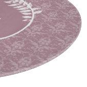 Mauve Elegant Damask Personalisiertes Schneidebret Schneidebrett (Ecke)