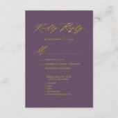 Mauve Elegant Gold Script Minimalistisch Wedding R Begleitkarte (Vorderseite)
