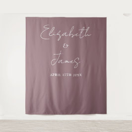 Mauve Elegant Minimalistisch Wedding Foto Hintergr Wandteppich