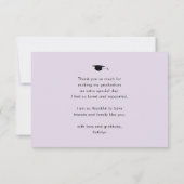 Mauve Elegant Script Minimalistisch Foto Abschluss Dankeskarte (Rückseite)