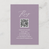 Mauve Elegant Script Minimalistisch QR Wedding RSV Begleitkarte (Vorderseite)