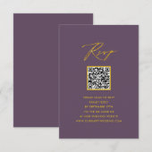 Mauve Elegant Script Minimalistisch QR Wedding RSV Begleitkarte (Vorne/Hinten)