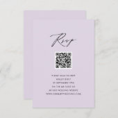 Mauve Elegant Script Minimalistisch QR Wedding RSV Begleitkarte (Vorne/Hinten)