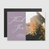 Mauve Elegant Script Simple Abschluss Vielen Dank Magnetkarte (Vorne/Hinten)