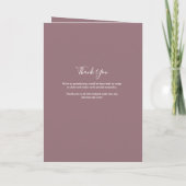 Mauve Elegant Signature Script Wedding Programm (Rückseite)