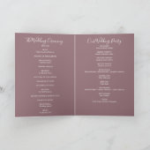 Mauve Elegant Signature Script Wedding Programm (Innenseite)