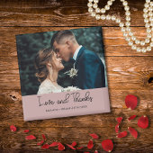 Mauve Elegant Wedding Love and Thanks Photo Magnet