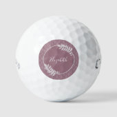 Mauve Elegante Damask Personalisierte Golfbälle (Vorderseite)