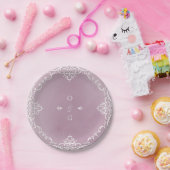 Mauve elegante romantische Hochzeit Pappteller (Party)