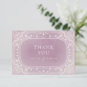 Mauve elegante romantische Vintage Hochzeit danke (Stehend Vorderseite)