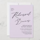 Mauve Elegante Script Probe Dinner Minimal QR Einladung (Vorderseite)