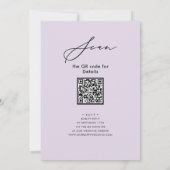 Mauve Elegante Script Probe Dinner Minimal QR Einladung (Rückseite)