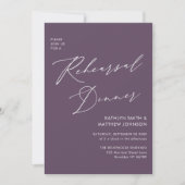 Mauve Elegante Script Probe Dinner Minimal QR Einladung (Vorderseite)