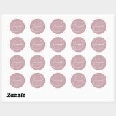 Mauve-Et-Zeichen-Hochzeit | Monogramm Runder Aufkleber (Blatt)
