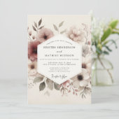 Mauve Ethereal Bloom Wedding Einladung (Stehend Vorderseite)