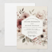 Mauve Ethereal Bloom Wedding Einladung (Vorne/Hinten)