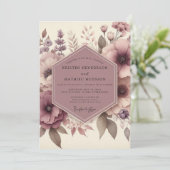 Mauve Ethereal Blossom Wedding Einladung (Stehend Vorderseite)