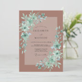 Mauve-farbenes Boho-Hochzeit Einladung (Stehend Vorderseite)