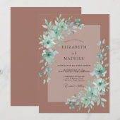 Mauve-farbenes Boho-Hochzeit Einladung (Vorne/Hinten)