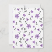 Mauve Five Petal Watercolor Blume Muster Einladung (Rückseite)