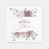 Mauve Floral Baby / Brautparty Serviette (Vorderseite)