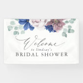 Mauve Floral Bridal / Baby Dusche Begrüßungsbanner Banner (Horizontal)