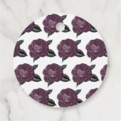 Mauve Floral Glam Gothic Owls Wedding Geschenkanhänger (Rückseite)