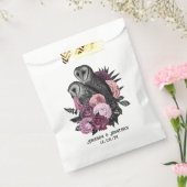 Mauve Floral Glam Gothic Owls Wedding Geschenktütchen (Versiegelt)