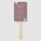 Mauve Floral Greenerity Wedding Program Fächer (Rückseite)