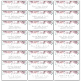 Mauve Floral Individual Guest Address Labels