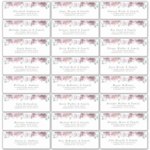 Mauve Floral Individual Guest Address Labels