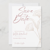 Mauve Floral Modern Wedding rettet das Datum Save The Date (Vorderseite)
