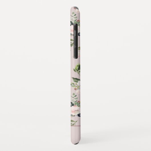 Mauve Floral Muster Case-Mate iPhone Hülle (Hinten/Links)