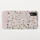 Mauve Floral Muster Case-Mate iPhone Hülle (Rückseite (Horizontal))