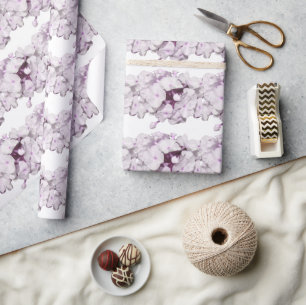 Mauve Floral Muster Wrapping Paper Geschenkpapier