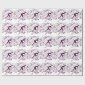 Mauve Floral Muster Wrapping Paper Geschenkpapier (Flach)