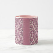 Mauve Floral Pattern Pink Combo Mug Tasse (Zentrum)