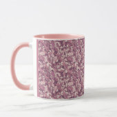 Mauve Floral Pattern Pink Combo Mug Tasse (Links)