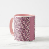 Mauve Floral Pattern Pink Combo Mug Tasse (Vorderseite Links)