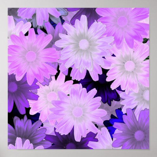 Mauve floral poster (Vorne)