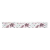 Mauve Floral und Greenery Muster Elegant Satinband (Vorderseite)