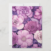 Mauve Floral Wedding Einladung (Rückseite)
