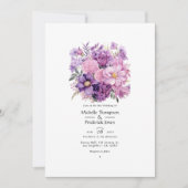 Mauve Floral Wedding Einladung (Vorderseite)